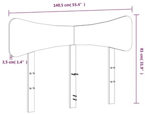 Cabeceira 135 cm madeira de pinho maciça branco