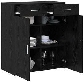 Armário de Armazenamento Carvalho Preto 80x42,5x93,5 cm Madeira engenh
