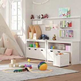 Armário de brinquedos para quarto de criança 102 x 30 x 60 cm branco