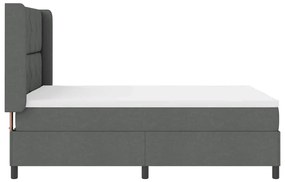 Cama Box com Colchão e LED Cinza Escuro, 140x200 cm em Tecido