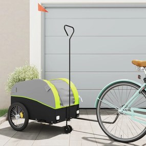 vidaXL Reboque para bicicleta 45 kg ferro preto e verde