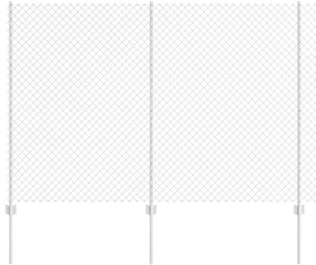 Cerca de Cadeia com 20 Postes U Prata 1.5x10 m Aço