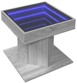 Mesa de centro c/ LEDs 50x50x45 madeira processada