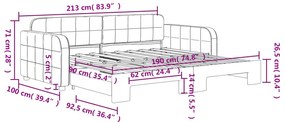 Sofá-cama com gavetão 90x190 cm veludo cinzento-escuro