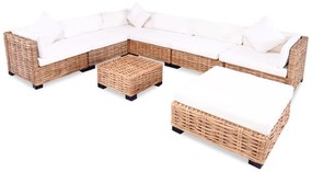 vidaXL Conjunto de sofás 27 pcs vime genuíno
