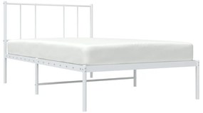 Estrutura de cama com cabeceira 80x200 cm metal branco