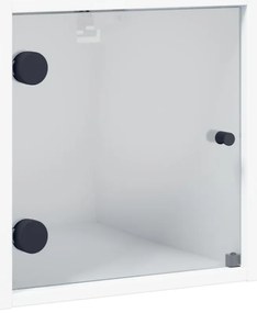 Mesas de cabeceira c/ portas de vidro 2 pcs 35x37x35 cm branco
