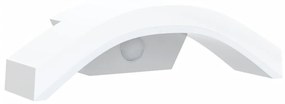 Candeeiro parede LED exterior c/ sensor alumínio fundido branco