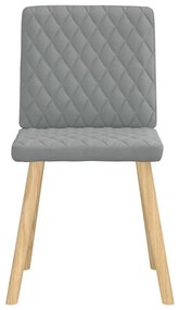 Cadeiras de jantar 6 pcs tecido cinzento-claro