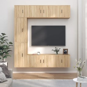 vidaXL Conjunto móveis de TV 7 pcs madeira processada carvalho sonoma