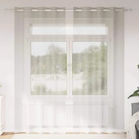 vidaXL Cortina de Voile 2 pcs Creme 245 x 140 cm Poliéster