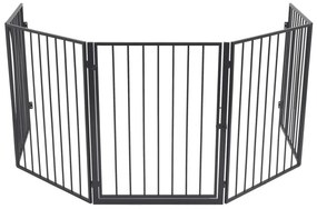 vidaXL Grade lareira para animais aço preto