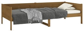 Sofá-cama 90x190 cm madeira de pinho maciça castanho mel