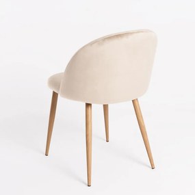 Cadeira Vint Veludo - Beige