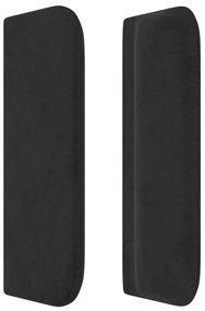 Cabeceira de cama c/ abas veludo 203x16x78/88 cm preto