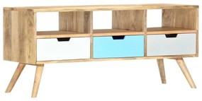 Móvel de TV 110x35x48 cm madeira de mangueira maciça