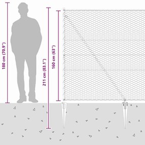 Cerca Hexagonal vidaXL Cinza 1,6x50 m Aço