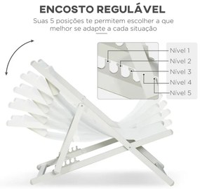 Conjunto de 2 Espreguiçadeiras Dobráveis com Encosto Reclinável - Bran