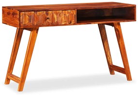 Secretária em madeira de acácia maciça 118x50x76 cm