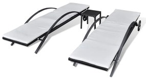 Espreguiçadeiras com mesa vime PE preto