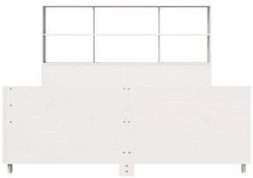 Cama sem colchão 140x200 cm madeira de pinho maciça branco