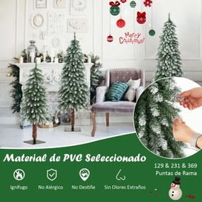 Conjunto de 3 árvores de Natal de 90/120/150 cm com luzes LED brancas quentes e ramos em PVC Verdes