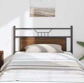 vidaXL Cabeceira de substituição 107cm derivados madeira/aço carvalho castanho