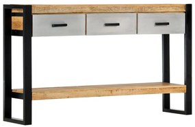 vidaXL Mesa consola 130x30x76 cm madeira de mangueira maciça