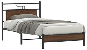 Estrutura de cama sem colchão 107x203 cm carvalho castanho