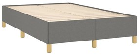 Cama boxspring com colchão 120x190 cm tecido cinzento-escuro