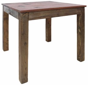 Mesa de jantar mistura de madeiras recicladas 82x80x76 cm