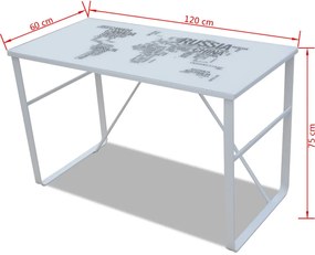 Secretária rectangular com padrão de mapa