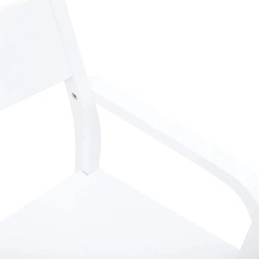 Cadeiras de jantar 2 pcs madeira de seringueira maciça branco