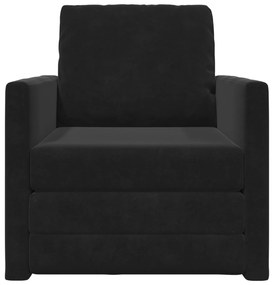 Sofá-camas 2-em-1 Preto 74x77x81 cm Veludo