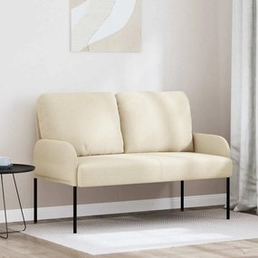 vidaXL Sofás com almofada 110cm Creme Contraplacado