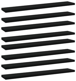 vidaXL Prateleiras para estante 8 pcs 60x10x1,5cm contraplacado preto