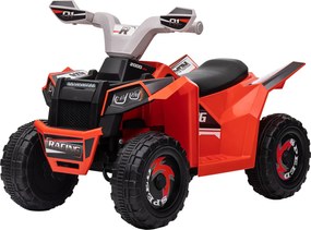 Moto 4 elétrica para crianças de 18 a 36 meses, a bateria de 6 V com marcha à frente e atrás, 70 L x 41,5 L x 48,5 A cm, vermelho