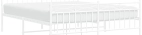 Estrutura de cama com cabeceira e pés 150x200 cm metal branco