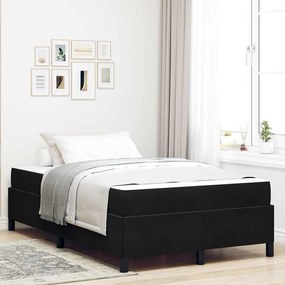 vidaXL Estrutura da Cama com colchão Preto 120 x 200 cm tecido