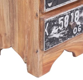 Mesa de cabeceira 30x30x51 cm madeira recuperada maciça