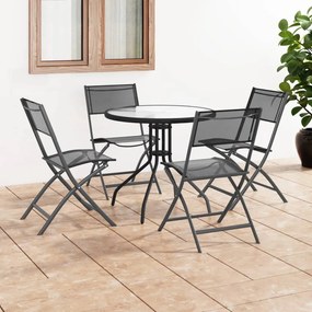 vidaXL 5 pcs conjunto de jantar para exterior aço