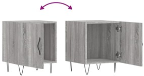 Mesa cabeceira 2pcs 40x40x50 cm madeira processada cinza sonoma