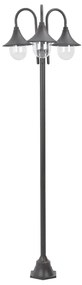 vidaXL Candeeiro de pé p/ jardim c/ 3 braços E27 220cm alumínio bronze