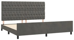 Estrutura de cama sem colchão 200x200 cm veludo cinzento-escuro