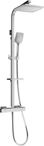 Mexen CQ62 conjunto de chuveiro de superfície com chuveiro de teto e torneira termostática, cromado - 772506295-00