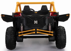 Carro elétrico para Crianças 24V 4x4 2 Lugares Buggy SR SUPER 66 Rodas de espuma EVA, Assento Couro Amarelo