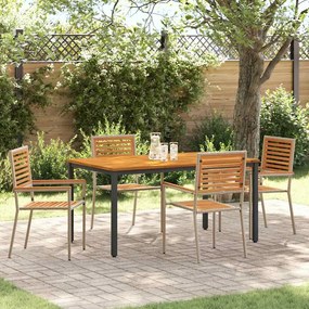 vidaXL Conjunto de Jantar para Jardim 4 pcs Bege 150 x 90 x 75 cm