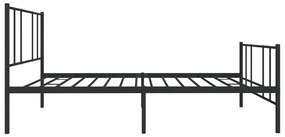 Estrutura de cama com cabeceira e pés 90x190 cm metal preto