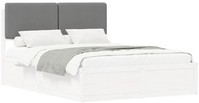 vidaXL Estrutura de Cama com Cabeceira Estofada Preto 180 x 200 cm