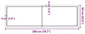 Prateleira de parede 200x60x(2-4) cm carvalho tratado castanho